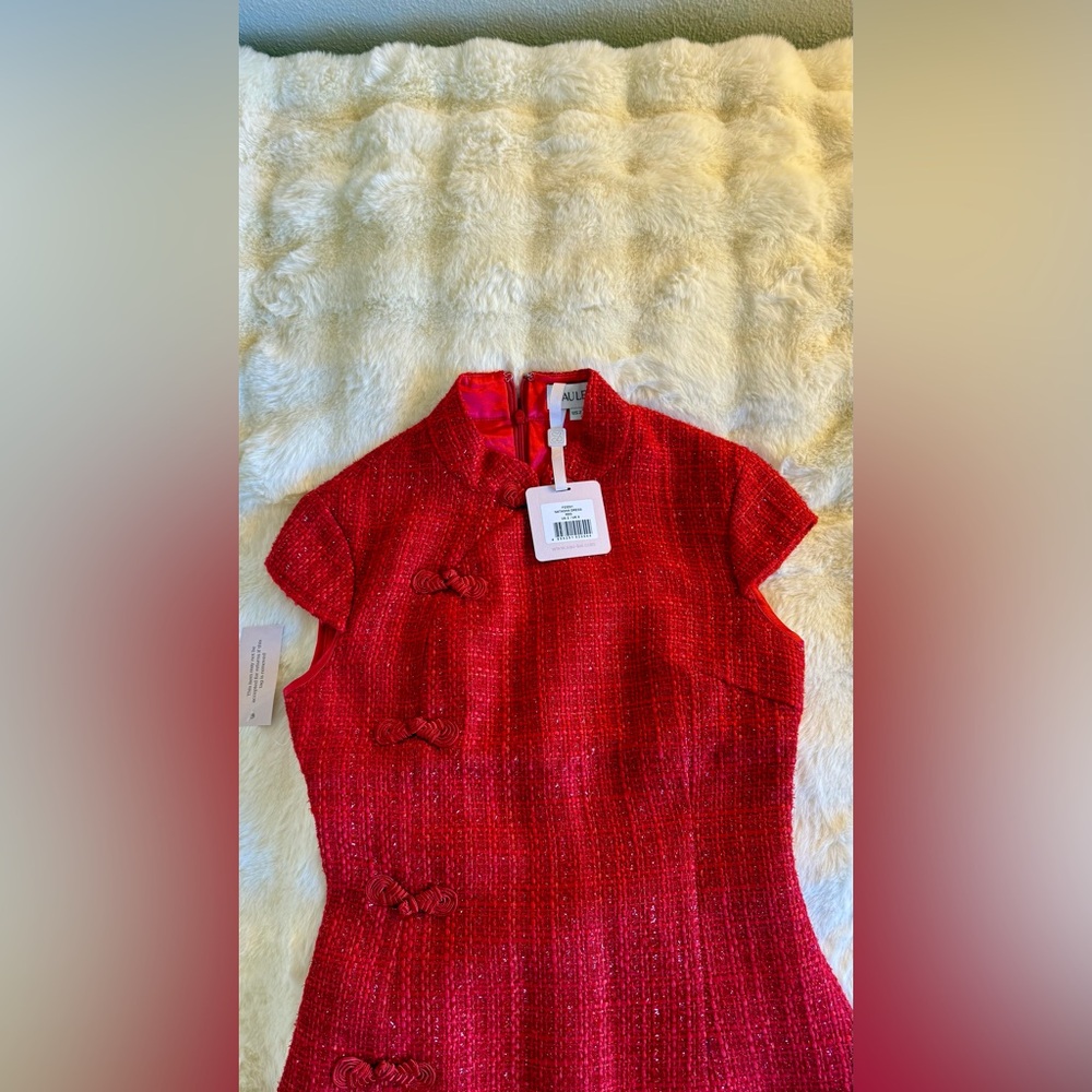 SAU LEE NATASHA TWEED MINI DRESS IN RED, brand new, never worn, no flaws. - Picture 14 of 16